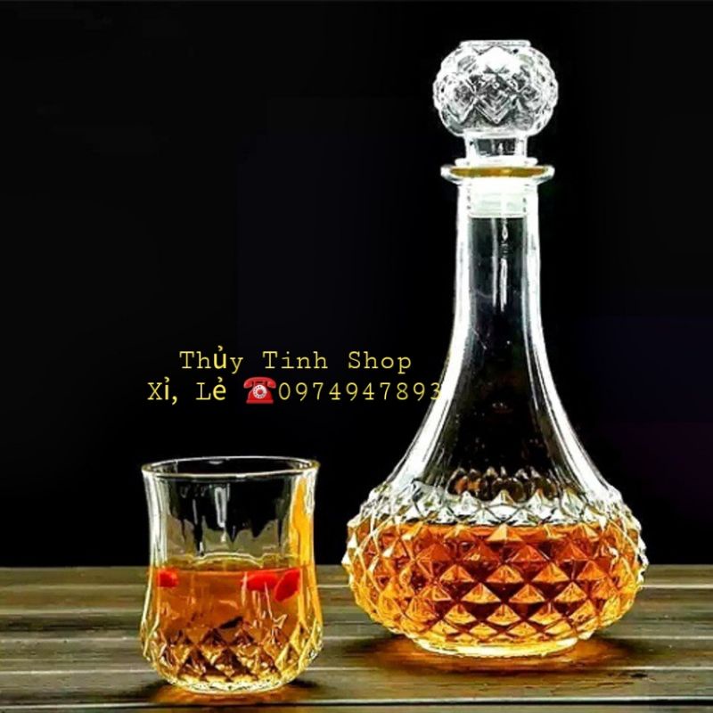 Chai, Bình Đựng Rượu Thủy Tinh Cao Cấp 750ml. Mẫu số 7