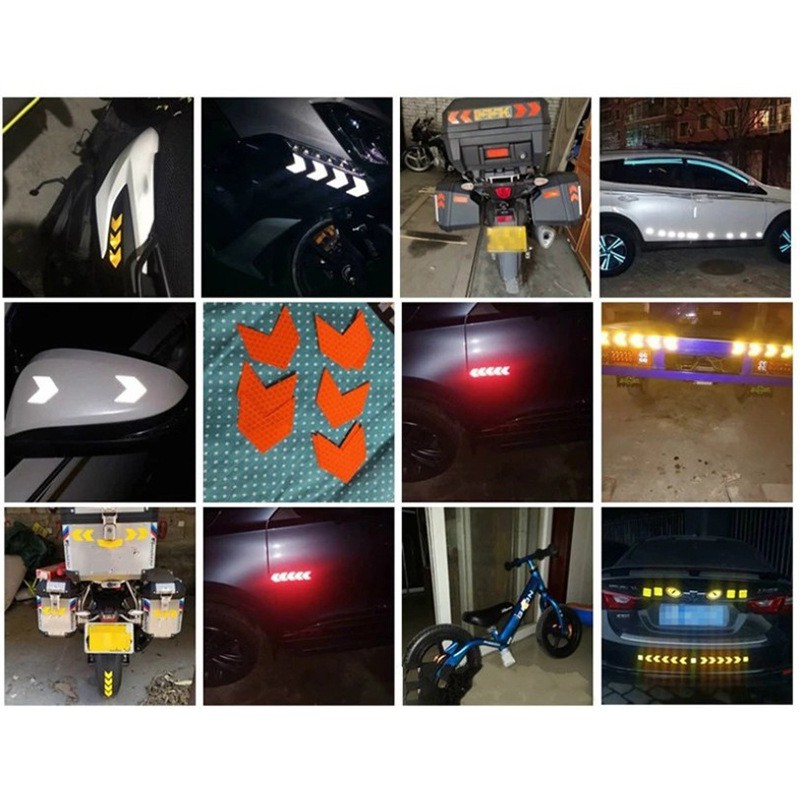 Set 10 miếng dán phản quang PECHAM hình mũi tên độc đáo trang trí xe hơi/ xe tải