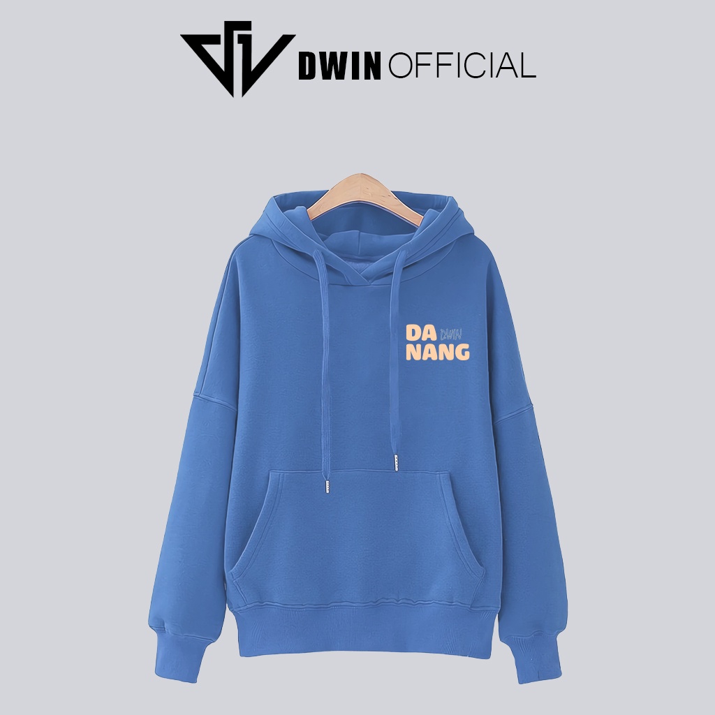 Áo hoodie Đà Nẵng Nỉ unisex DWIN basic nam nữ form rộng oversize local brand SP00067