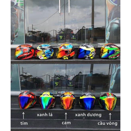 KÍNH CHE MẶT BẢO HỘ NÓN 3/4 KYT VENOM OPEN FACE - 32VS