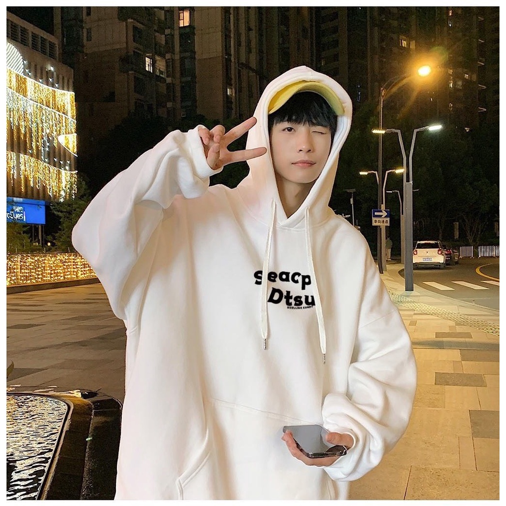 Áo hoodie nỉ ngoại Seacp Dtsu Unisex [FREESHIP] Hoodies form rộng tay bồng kiểu dáng đơn giản đường phố sweater peonyb