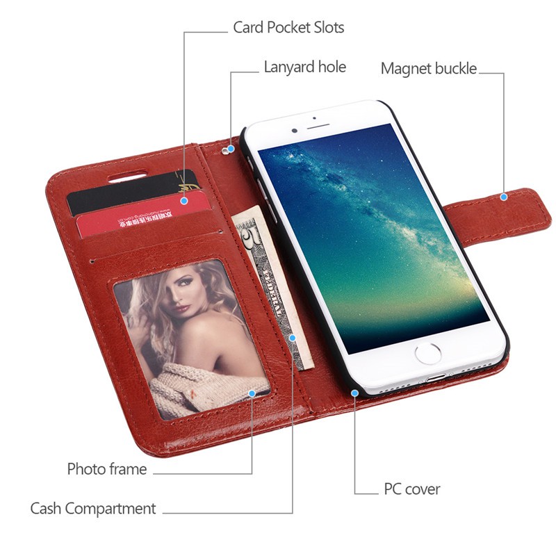 Bao da điện thoại có ngăn đựng thẻ cho Sony E5/XZ/XZ1/XZ2/XA1/XA2 Premium/XZ1/L1/L2/Z3