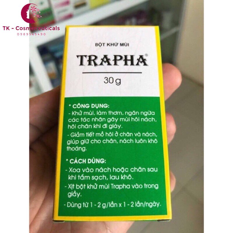 BỘT KHỬ MÙI TRAPHA 30g - Khử mùi hôi chân, hôi nách Traphaco