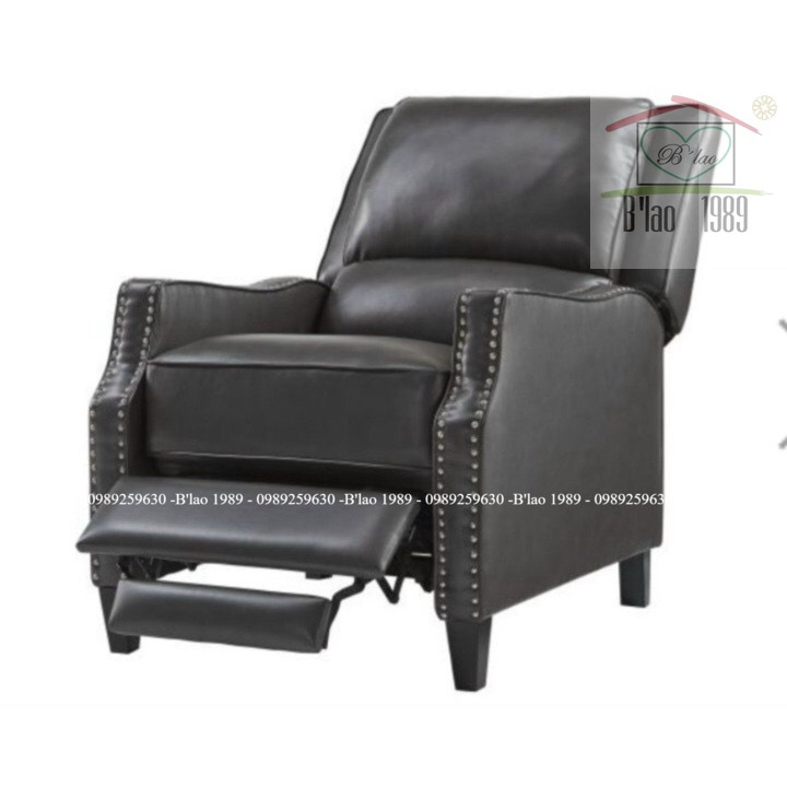 Ghế Sofa Motion hàng xuất Mỹ Living Standard màu đen bật ngả da PU thích hợp thư giãn đọc sách