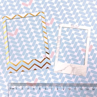 Set 2 khung viền dán ảnh handmade (có sẵn keo) TÔNG XANH DƯƠNG