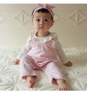 Set 2pcs Jumpsuit Bé Gái Chấm Bi Vlinder