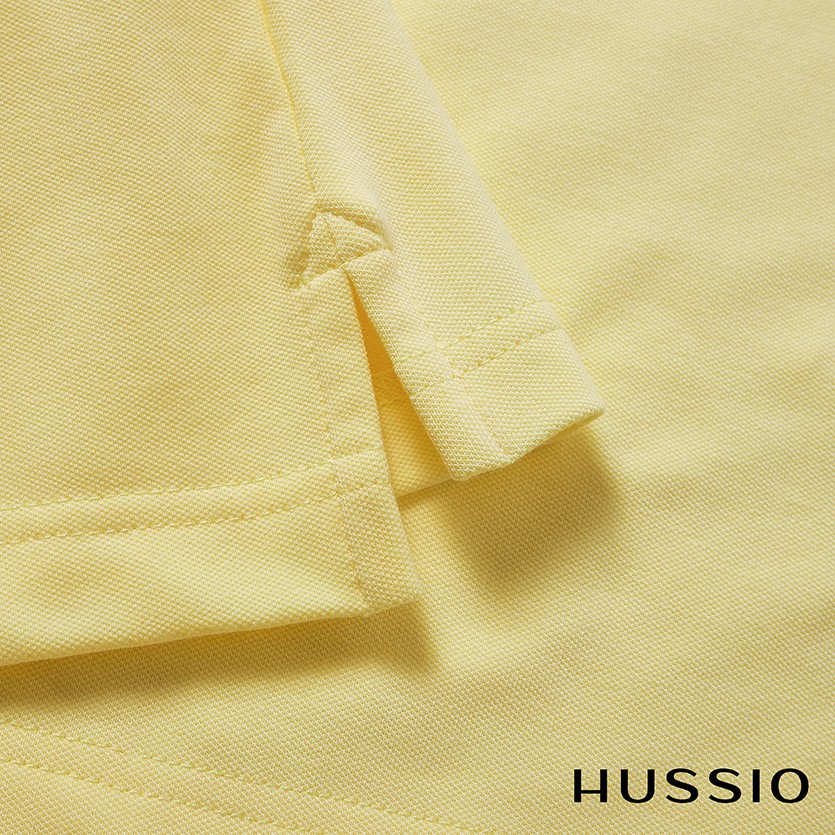 Áo polo nam trơn HUSSIO classic vải cá sấu tay ngắn trẻ trung | BigBuy360 - bigbuy360.vn