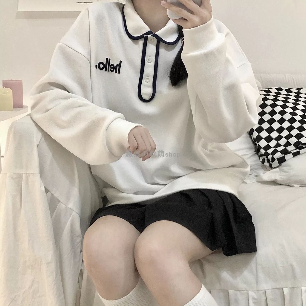 Áo Hoodie Tay Dài Dáng Rộng Thiết Kế Mới Thời Trang Theo Phong Cách Hàn Quốc Cho Nữ