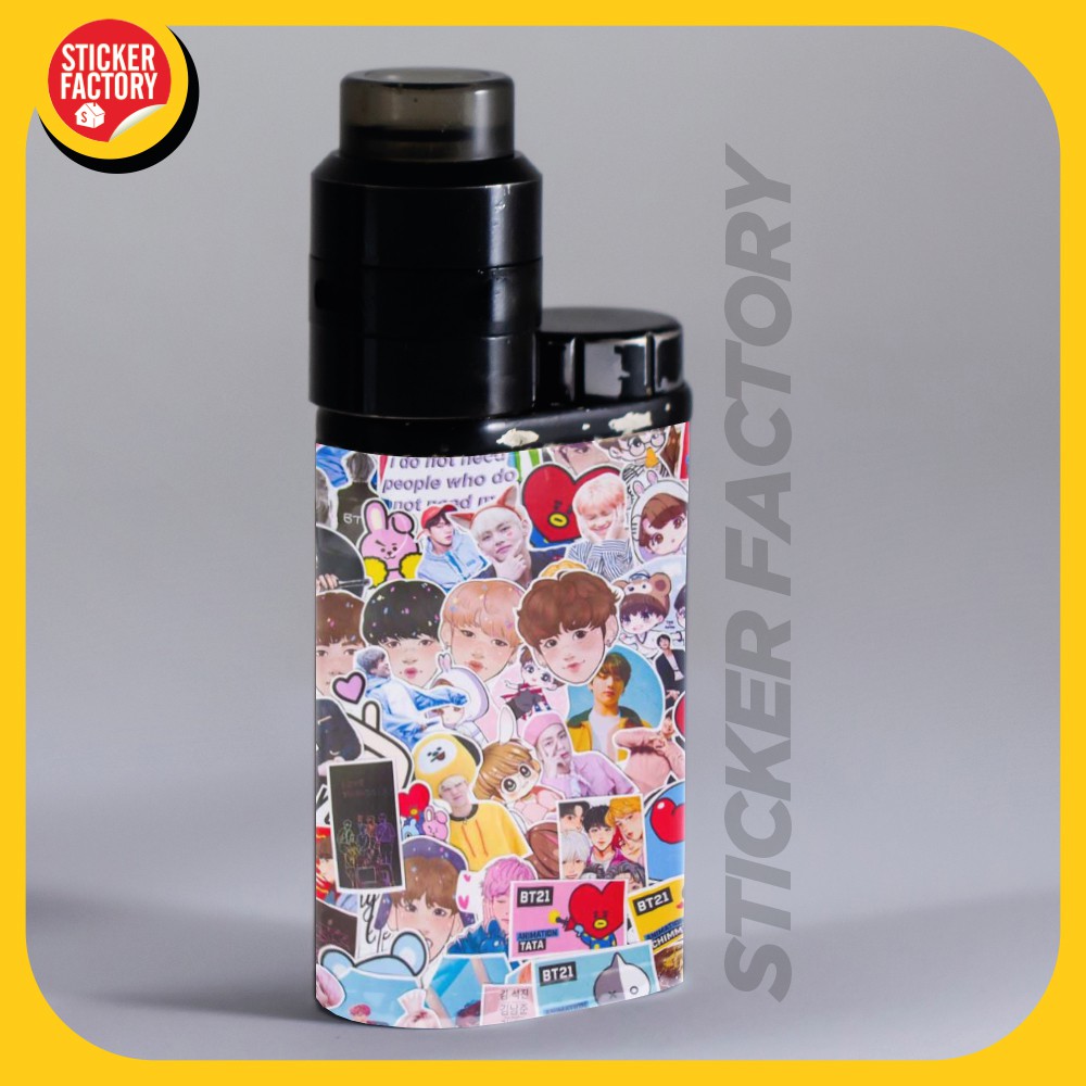 BTS nhóm nhạc Kpop Hàn Quốc - hộp set 100 sticker decal hình dán nón bảo hiểm , laptop, xe máy, ô tô - STICKER FACTORY