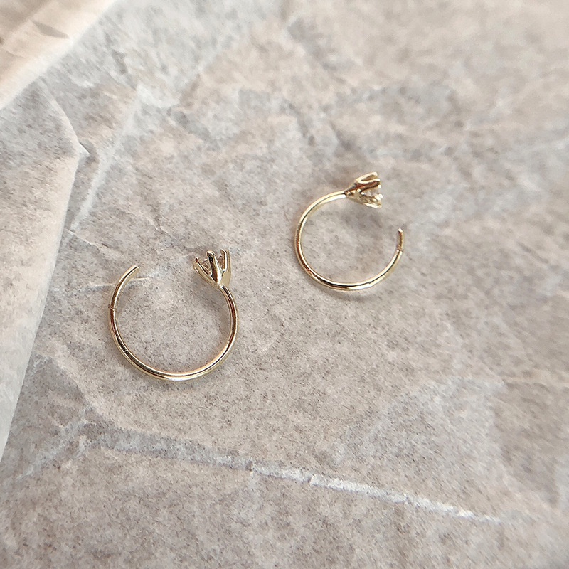 Khuyên tai móc mạ vàng/bạc đính đá zircon thời trang ngọt ngào cho nữ