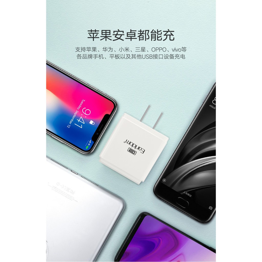 Củ Sạc Nhanh 3.4A EarlDom ES-193 kèm dây sạc chân micro -dc3792