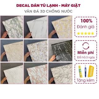 Miếng decal 3D dán tủ lạnh, máy giặt, bàn, tủ vân đá chống thấm nước dễ lau chùi