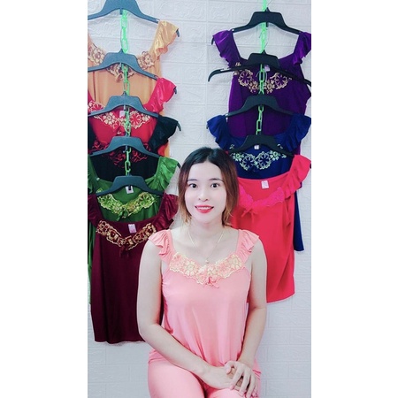 [Size 60-75kg] Đồ bộ nữ, bộ đùi thun lạnh tay cánh tiên
