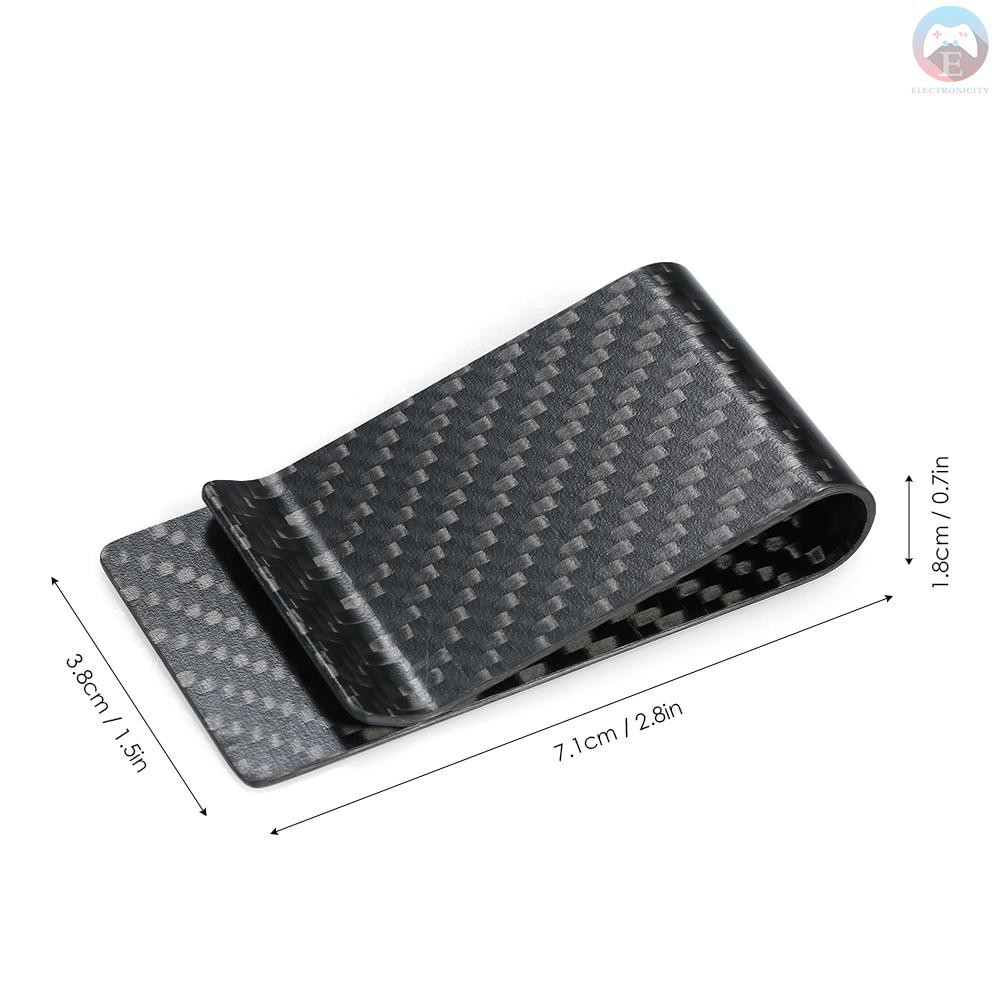 Kẹp giữ tiền/thẻ chất liệu sợi cacbon màu đen thời trang cho nam