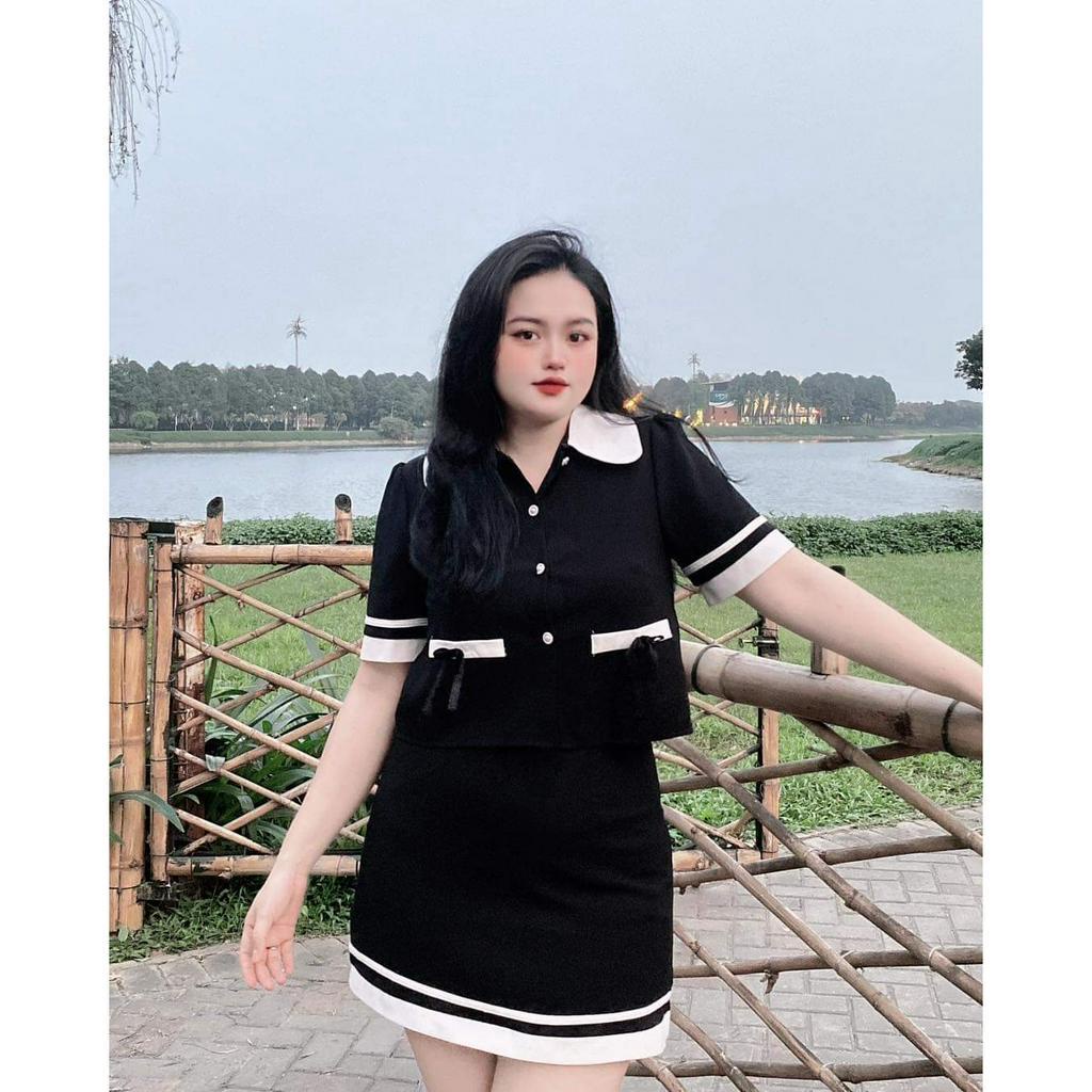 Set váy BIGSIZE55-95KG túi nơ M1439