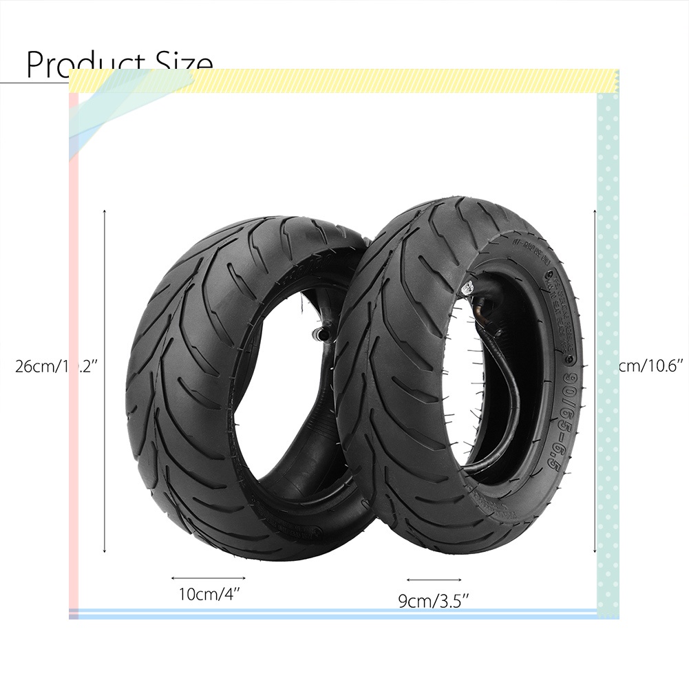 Bộ Lốp Trước + Ruột Xe Đạp Mini 90/65/6.5 110/50/6.5 Chuyên Dụng Cho Xe Đạp Mini 90/65/6.5 110/50/6.5/49cc