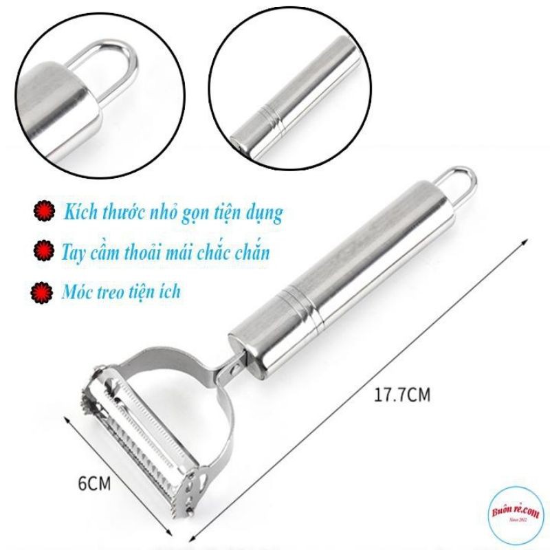 Nạo Củ Quả Inox 3 Chức Năng, Gọt Củ Quả Bào Sợi Tiện Lợi