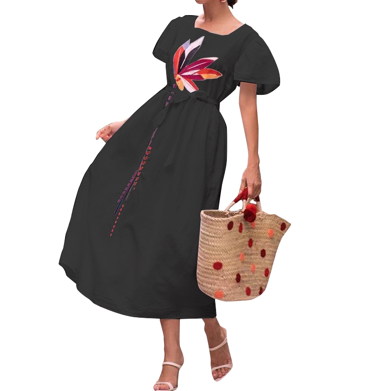 ZANZEA Đầm maxi dáng chữ A hoạ tiết in thời trang mùa hè cho phái nữ | BigBuy360 - bigbuy360.vn