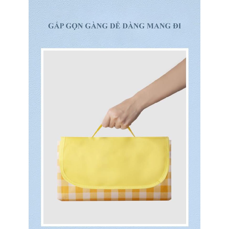 THẢM DÃ NGOẠI, DU LỊCH, PICNIC CAO CẤP - Chống thấm nước, họa tiết caro, gấp gọn tiện lợi )