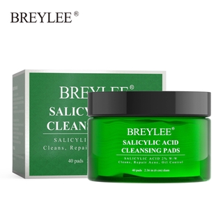 Set 40 Miếng Bông Cotton Axit Salicylic Breylee Dưỡng Ẩm Kiềm Dầu Giảm Mụn Đầu Đen