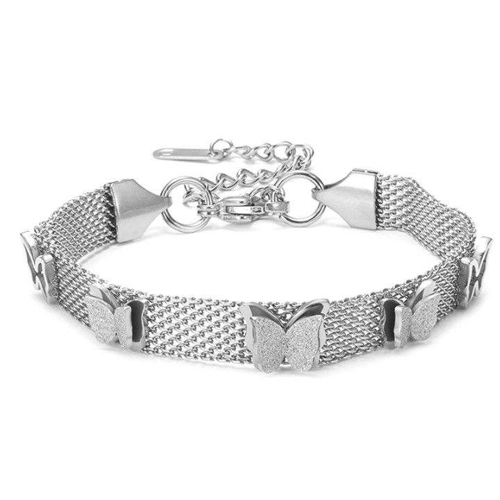 Lắc tay titan cao cấp kiểu lưới bản 8mm siêu đẹp, bền màu - Đem lại sang trọng, quý phái cho người đeo