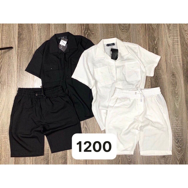 Đồ bộ chất đũi nam cổ bẻ ảnh thật . Đồ bộ hè nam đũi .