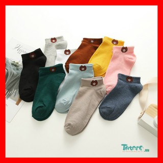 Combo 10 Đôi Tất gấu thấp cổ nhiều màu cho học sinh sinh viên, vớ thấp cổ dành cho nữ giao ngẫu nhiên màu
