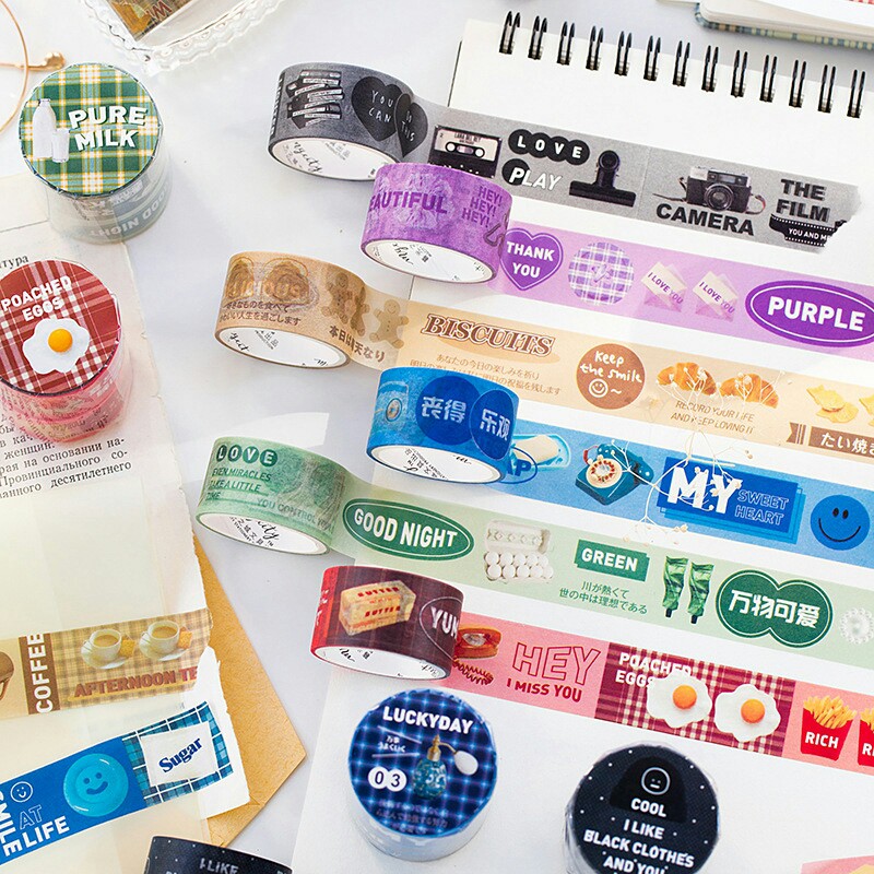 Combo 2 washi tape nhiều chủ đề xinh xắn (Hàng có sẵn)