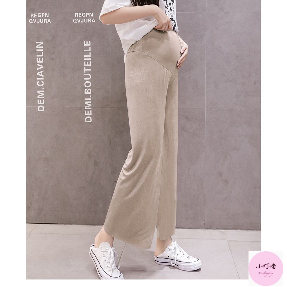 Quần Legging Vải Lụa Mát Ống Rộng Thời Trang Cao Cấp Dành Cho Bà Bầu