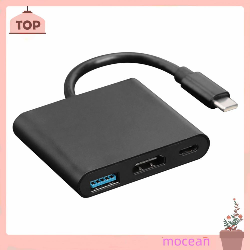 Bộ Chuyển Đổi Mocean 3 Trong 1 Usb3.1 Usb-C Sang Usb3.0 + 4k Hdmi-Compatible + Pd Usb-C
