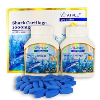 Viên Uống Tái Tạo Sụn Khớp Vi Cá Mập Vitatree Shark Cartilage 1000mg - 200 Viên