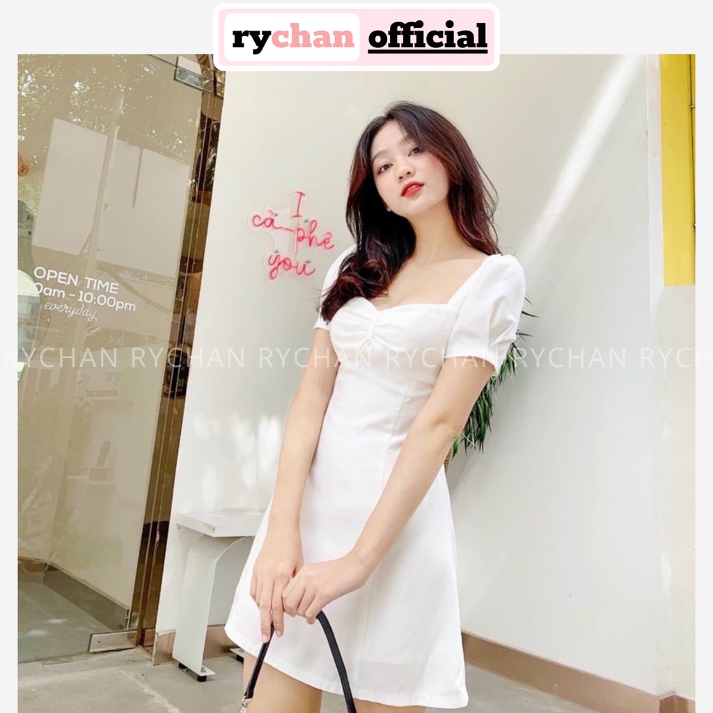 Đầm Váy Dự Tiệc Cưới Form Ngắn Nhúng Ngực Tay Ngắn Nữ Tính Đi Cafe Hẹn Hò 3 Màu Trắng Đen Nude [ẢNH THẬT CUỐI] - DX9709