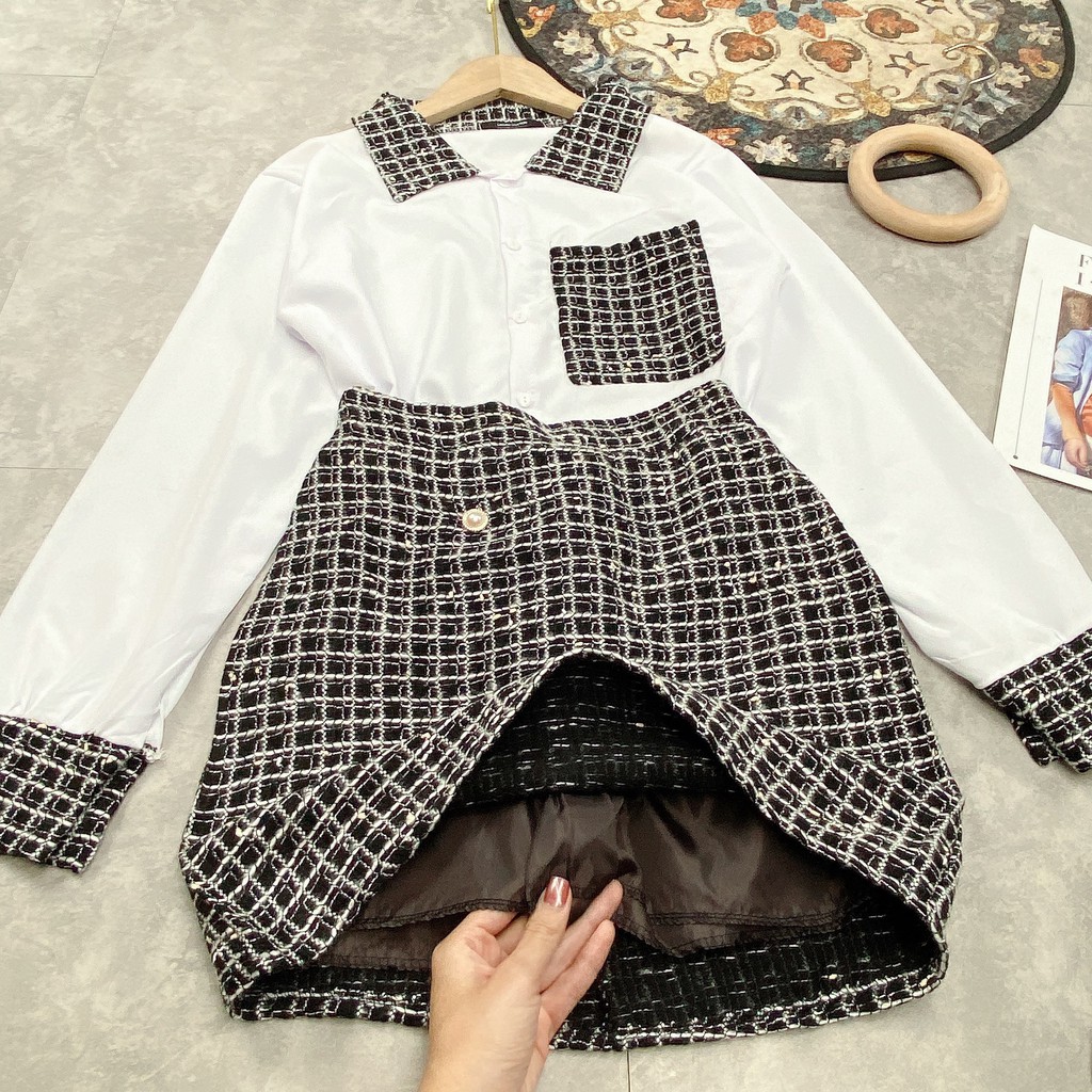 Sét Dạ Chân Váy Sơ Mi | BigBuy360 - bigbuy360.vn