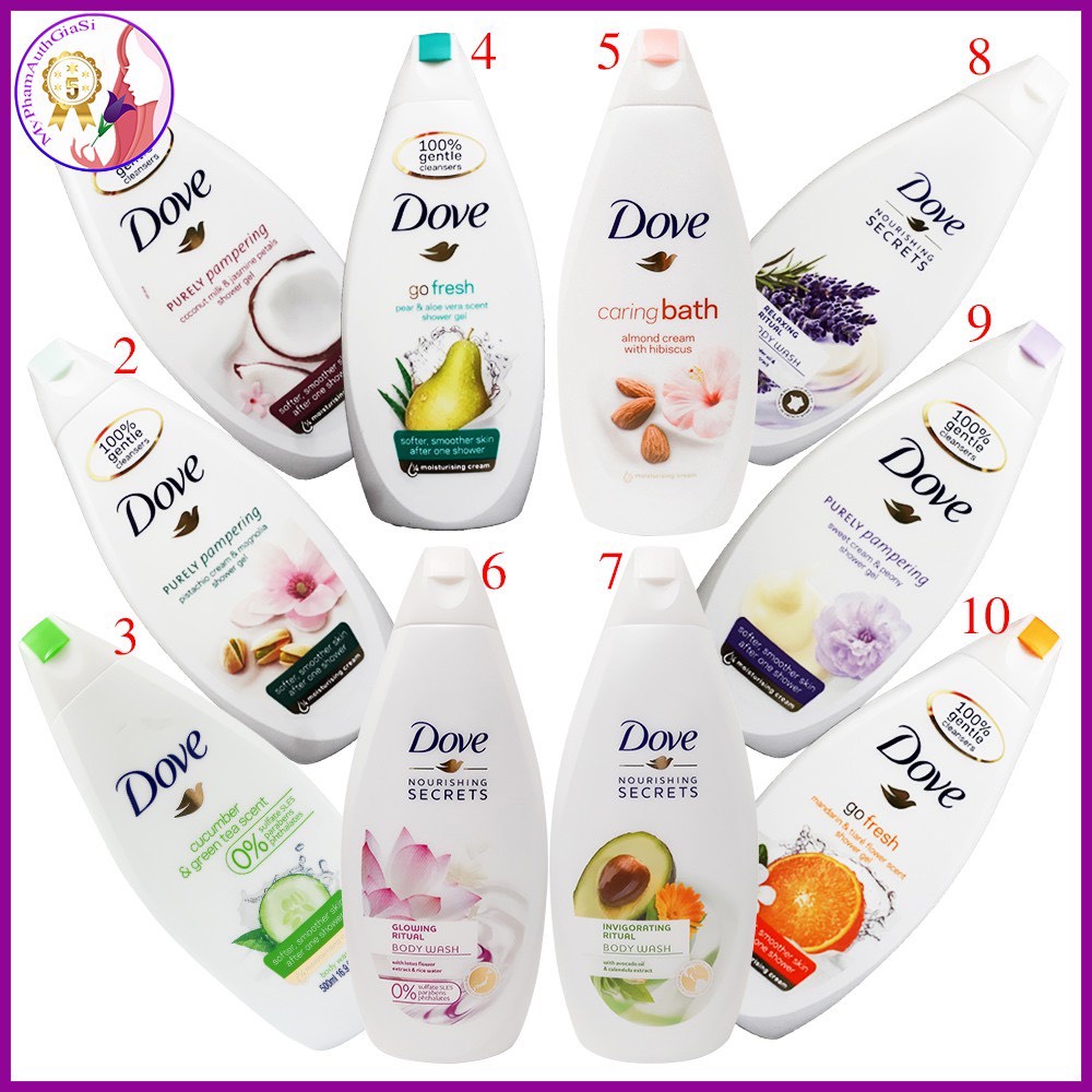 Sữa tắm dưỡng da Dove 500ml hàng Châu Âu