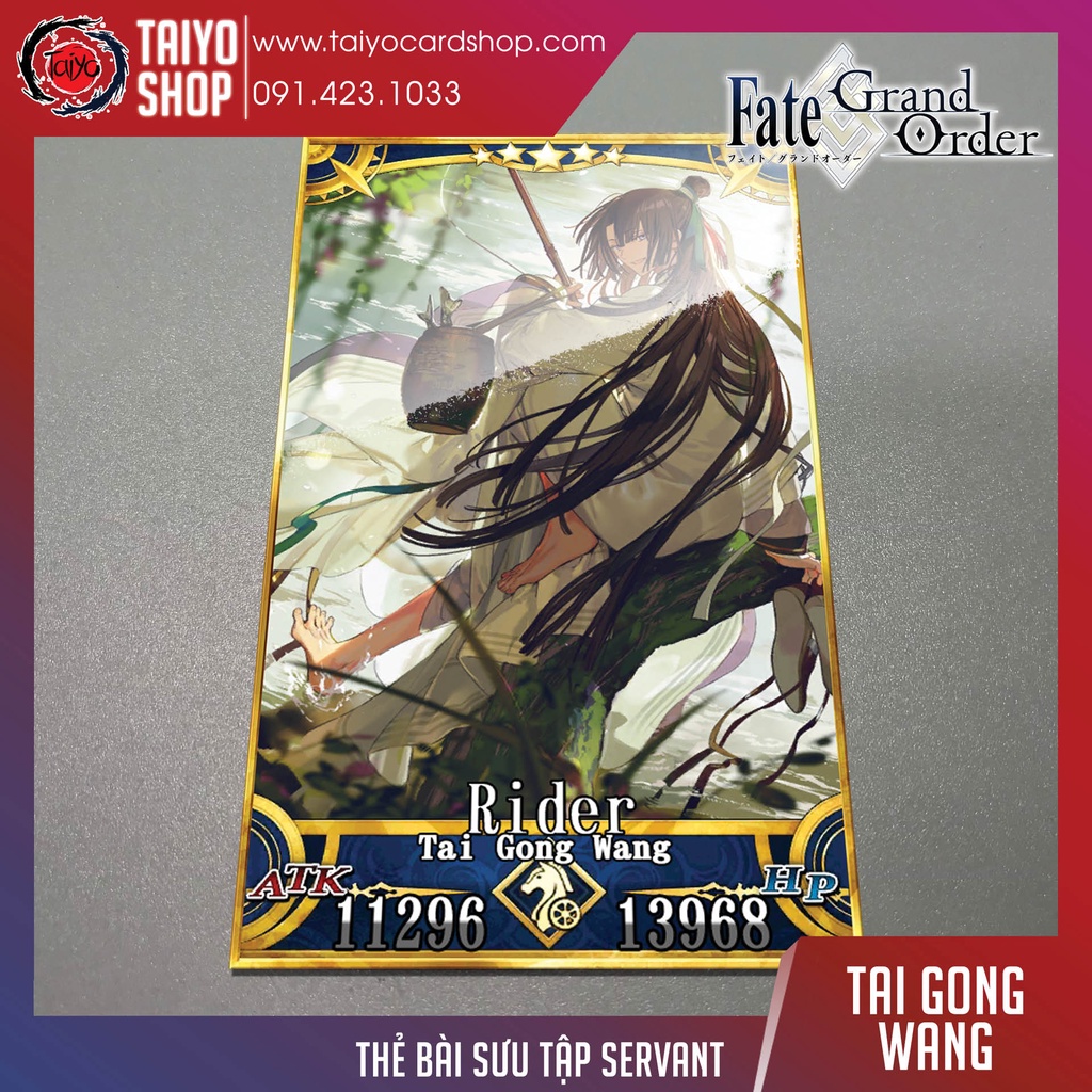 Thẻ bài custom card bánh xốp anime Fate/Grand Order FGO để sưu tầm tự chọn Tai Gong Wang Khương Tử Nha