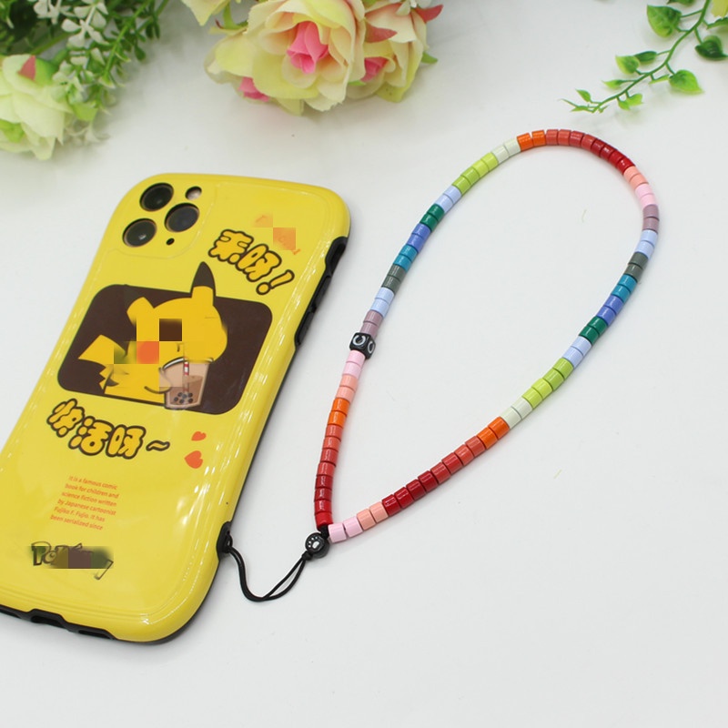 Dây Đeo Điện Thoại Tráng Men Màu Cầu Vồng Phong Cách Boho