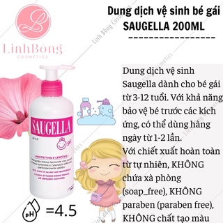 DUNG DỊCH VỆ SINH CHO BÉ GÁI SAUGELLA GIRL 200ML