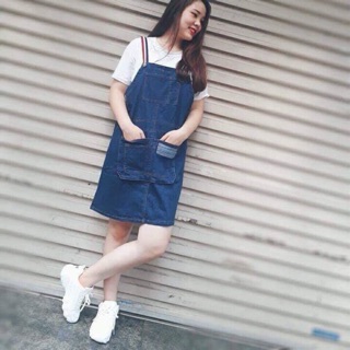 Váy yếm jean 2 túi