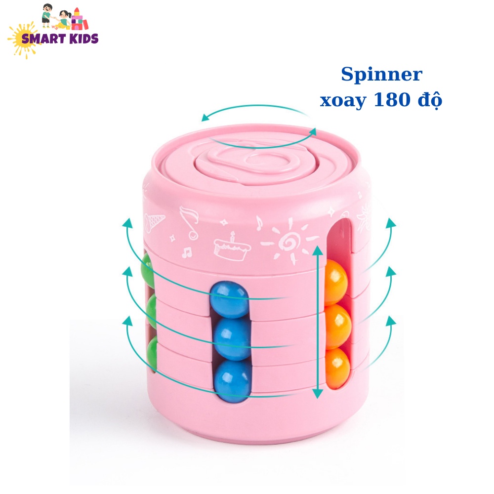 Rubik Biến Thể Hình Lon Bia – Spinner Đẹp Lạ Mắt Xoay NgónTay Luyện Trí Não Sự Kiên Trì Smartkids