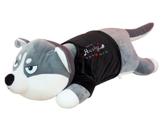 Gấu bông chó husky mặc áo
