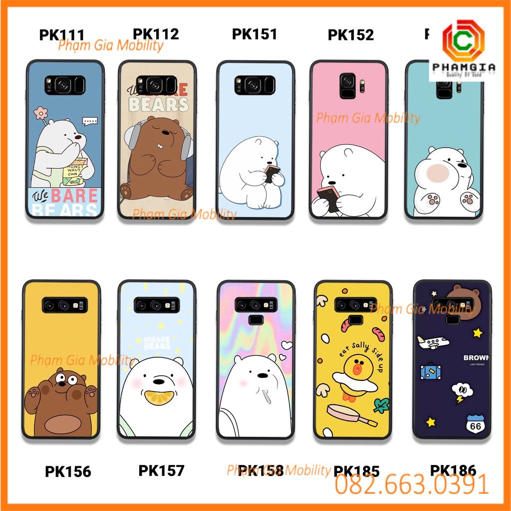 Ốp lưng dẻo samsung S8 - S8 PLUS - S9 - S9 PLUS IN HÌNH GẤU WE BARE BEARS