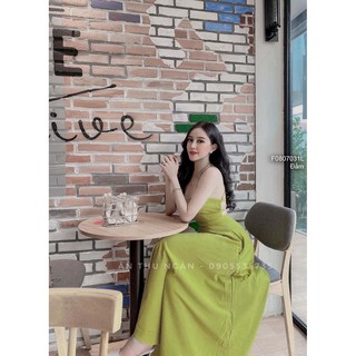 Đầm maxi dáng xòe cúp ngực 2 dây đan lưng!