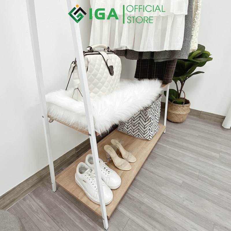 Giá Treo Quần Áo IGA White Rossi 2F Phong Cách Hàn Quốc - GM03