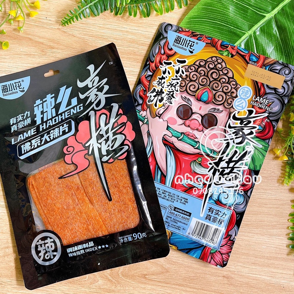 Một gói bim bim tăm cay hoạt hình Bát Giới/ Natra Hongkong gói lớn 90 gam 2 loại