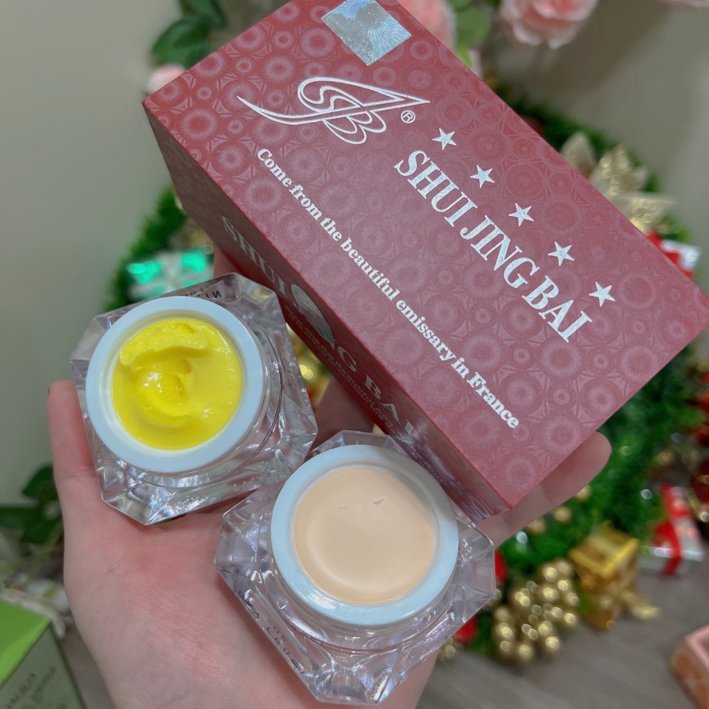 Bộ kem ngày đêm SHUI JING BAI hộp gỗ