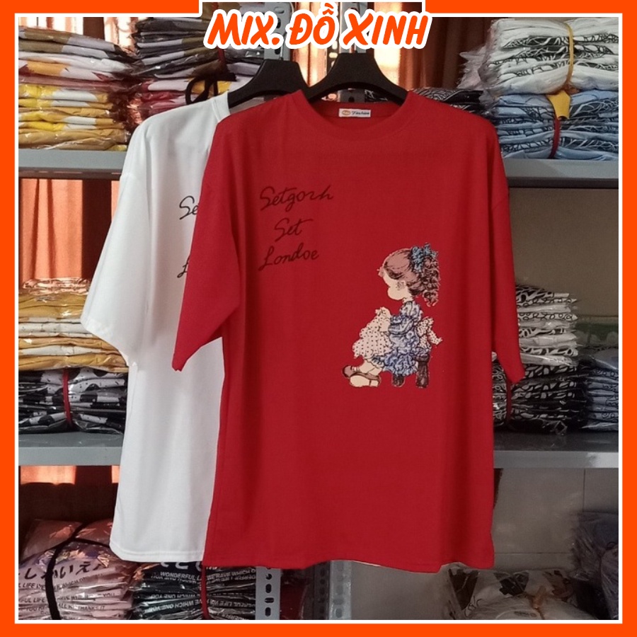 Áo thun form rộng tay lỡ Thu Hà áo phông unisex chất thun cotton in hình Công Chúa Tuyết