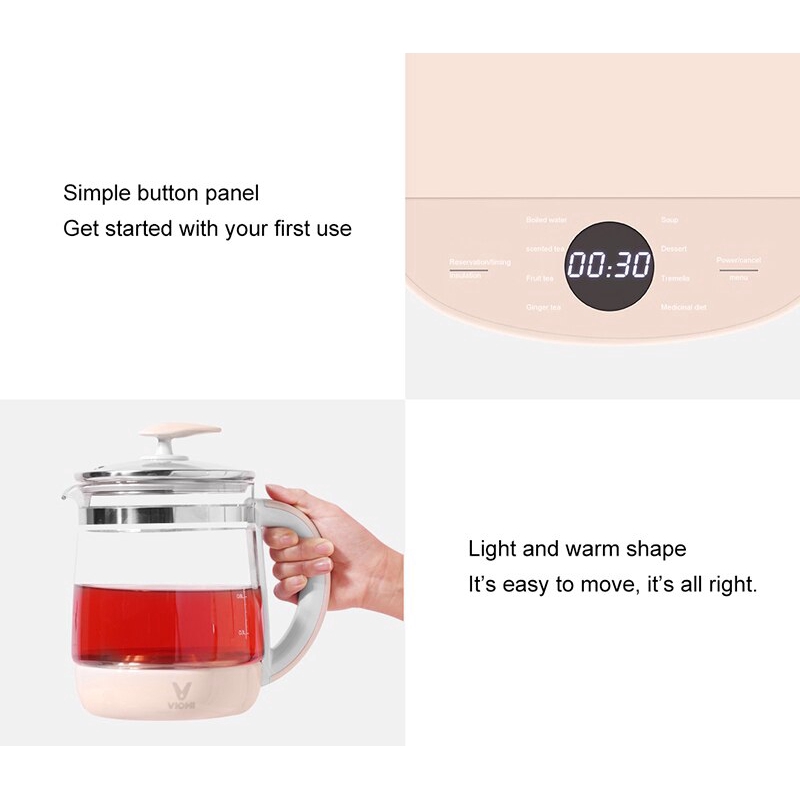 Ấm Nước Điện Thủy Tinh Đa Năng Youpin 1.5l
