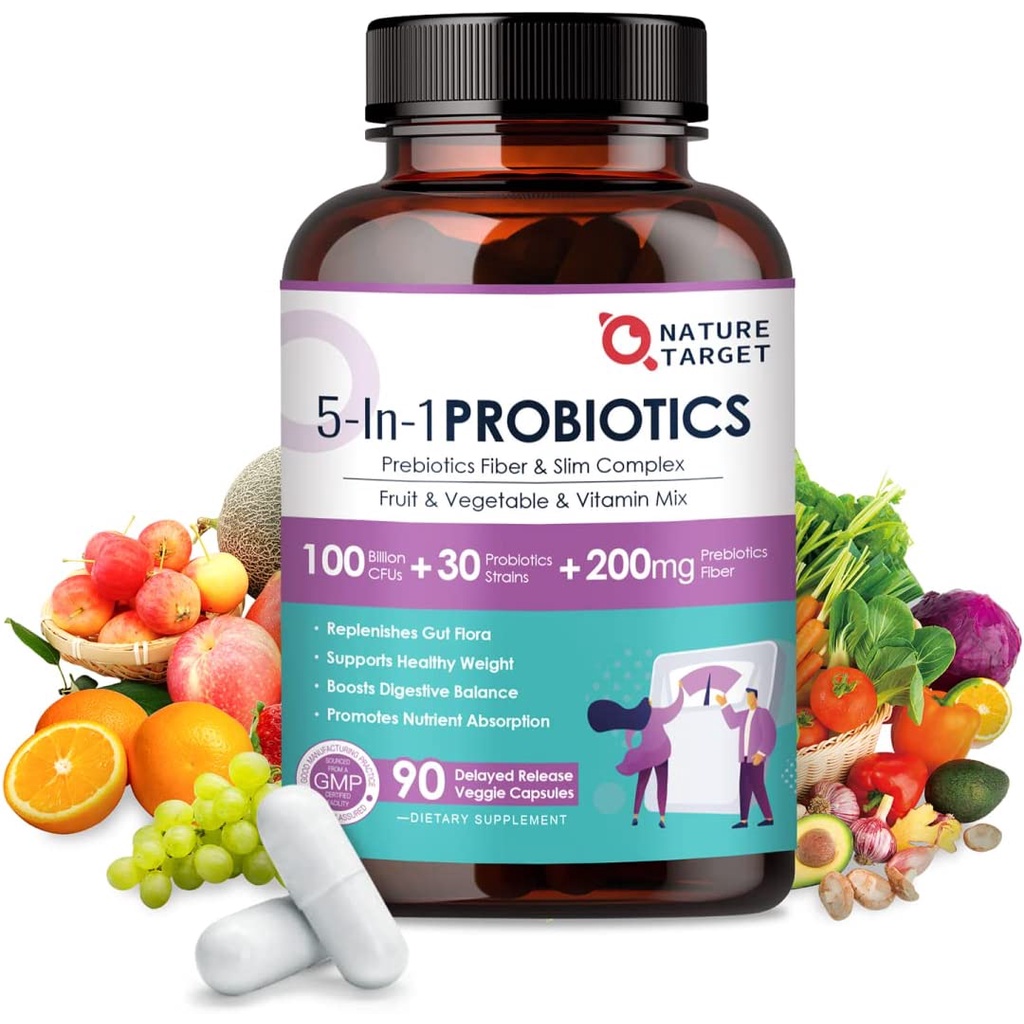 Lợi Khuẩn Phụ Nữ 5 trong 1 - 90 Viên - Hỗ Trợ Tiêu Hóa - Probiotic + Prebiotic - Probiotics + Prebiotics - Zebora