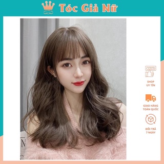 Tóc giả nữ đẹp/ Tóc giả nguyên đầu xoăn lửng tơ cao cấp, qs227