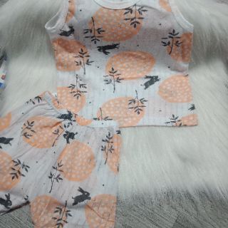 Bộ cotton giấy sát nách cho bé